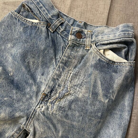 Vintage 70s/80s Levi’s Orange Tab Distressed Denim Jeans 24x31 USA - Picture 7 of 16